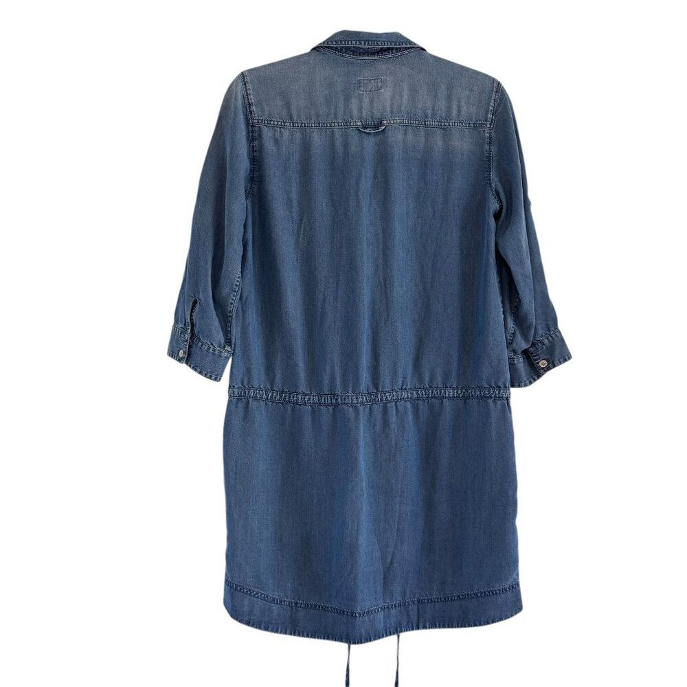 Club Monaco Women's Blue 3/4 Sleeve Button Down Denim Dress Size 0 - Picture 2 of 11